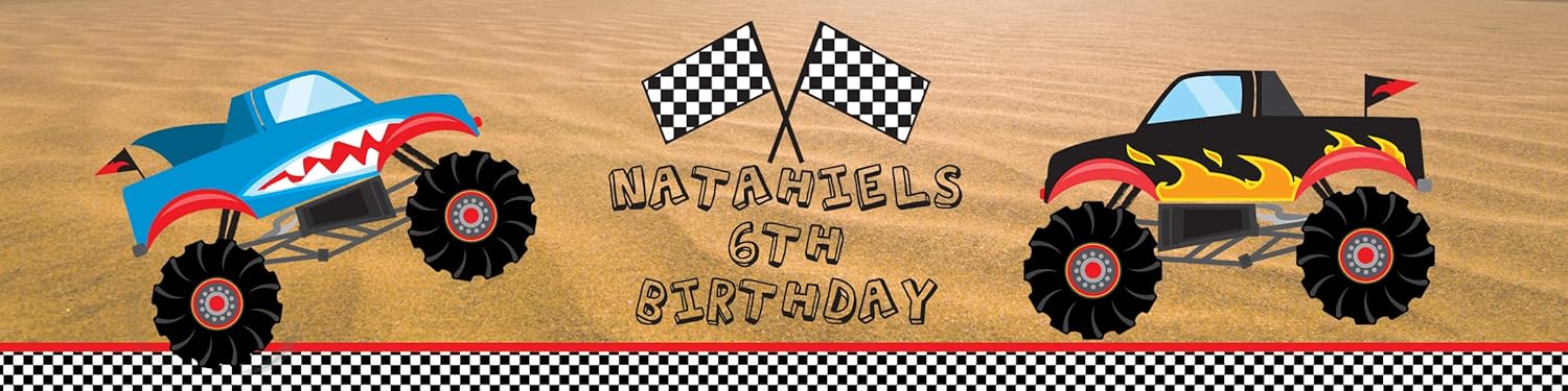 DesignThatSign 100 Monster Truck Water Bottle Labels Great for Birthday Party Kids Events Easy to use