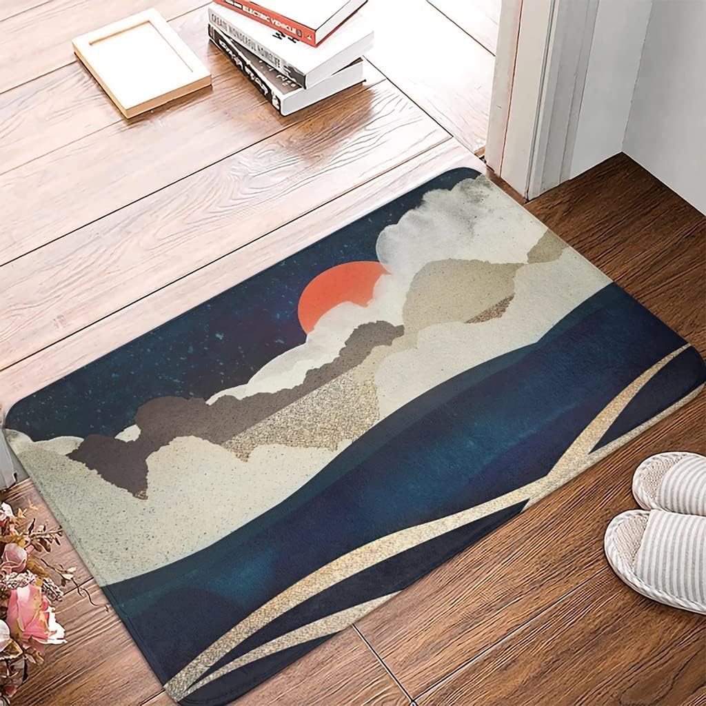 HBJWOV Doormat Kitchen Carpet Entrance Door mat Bathroom Carpet in The Bedroom Lounge Rug Home Decor(Black,400mm x 600mm)