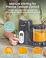 Vista 5 de GROWNSY - Licuadora para comida de bebé con canasta de vapor, procesador de alimentos de 1 paso, cocción automática, licúa/tritura/muele/esteriliza
