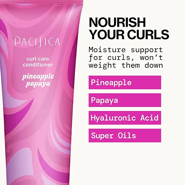 Pacifica Pineapple Papaya Curl Care Conditioner – Deep Moisture for Curly & Coily Hair, Defines Curls & Tames Frizz, Vegan & Silicone Free Clean Beauty, Vegan Cruelty-Free Dermatologist Tested 3