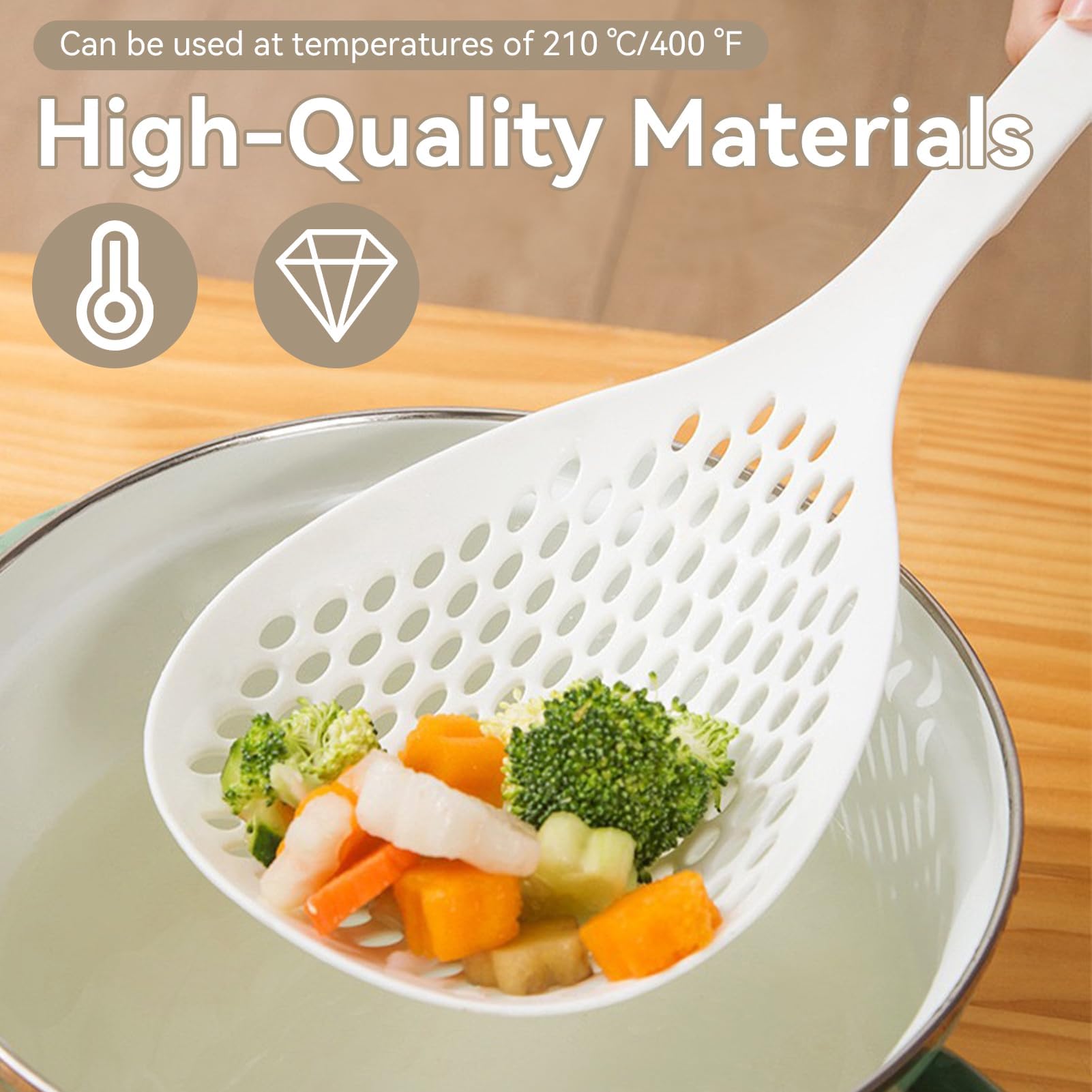 Strainer Scoop Colander Slotted Pasta Spoon - Slotted Serving Spoons for Cooking and Filtering Vegetable Pasta