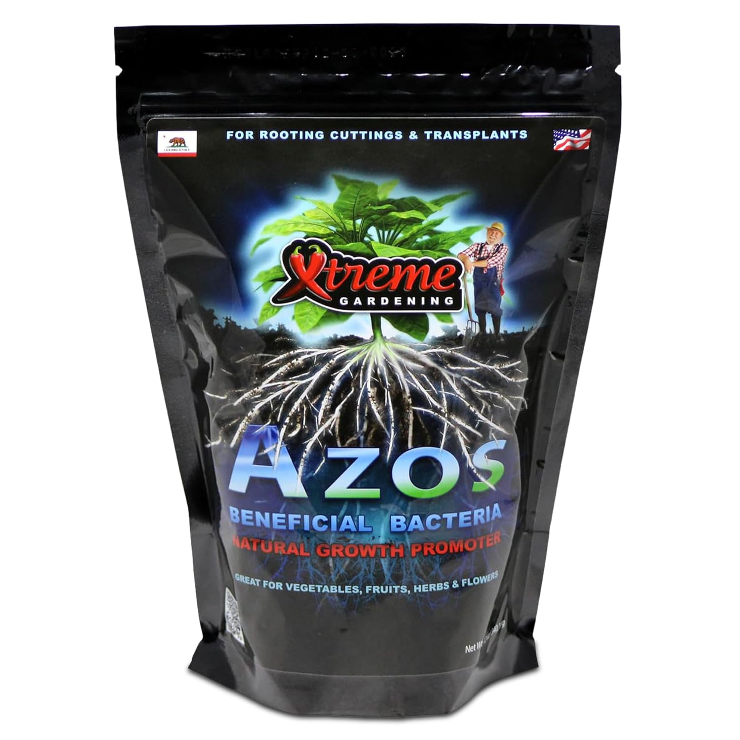 Xtreme Gardening AZOS – Beneficial Nitrogen-Fixing Bacteria for Plants & Trees – Natural Root Stimulator & Growth Promoter for Cloning, Seedlings & Transplants (12 oz)
