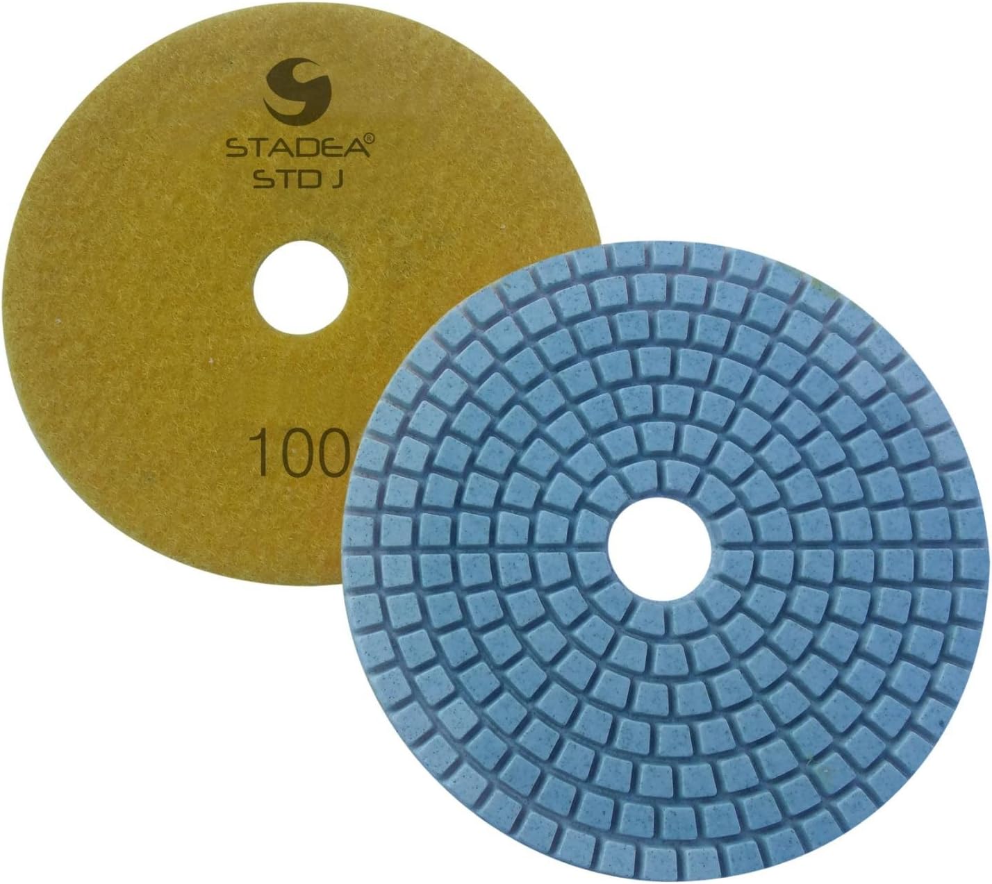 Stadea PPW137D Diamond Sanding Pads 4 Inch - For Concrete Terrazzo Marble Stone Granite Countertop Floor Wet Polishing, Grit 100 - Pack of 5