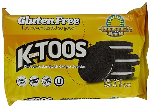 KinniToos Galletas sin gluten, crema sándwich de chocolate, 8 onzas (paquete de 6)