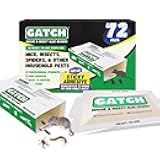 GATCH 72pk Glue Boards – Sticky Traps for Indoor & Outdoor - Pet & Child Safe Pest Control with Ultra Sticky Pre Baited Mouse & Insect Traps for Rodents, Bugs, Cockroaches