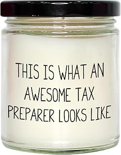 Funny Tax Preparer Gifts - 9oz Vanilla Soy Candle for Birthday - This is What an Awesome Tax Preparer Looks Like, Gifts from Friends for Tax Preparer