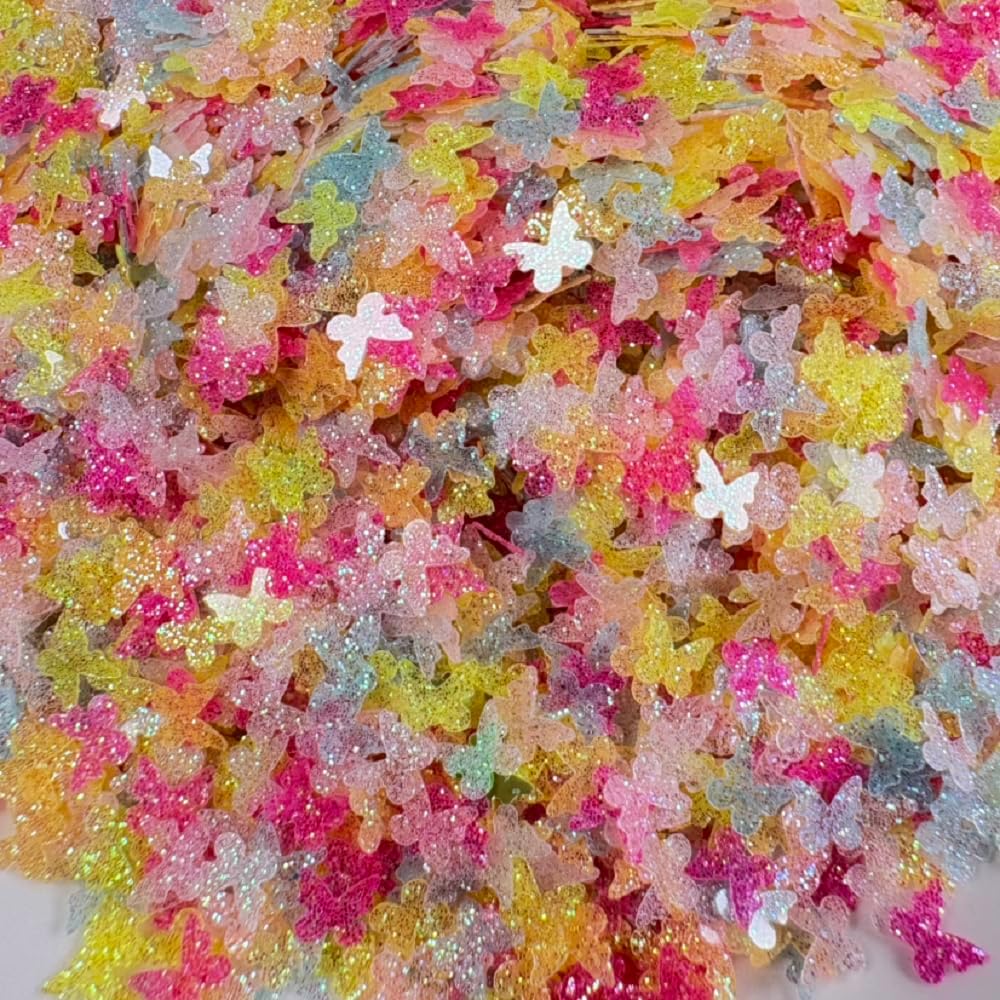 2000 Pieces Holographic Butterfly Party Glitter PET Confetti for Handicrafts, Card DIY, Engagement Wedding Bridal Shower Birthday Valentines Party Decorations (Mixed)