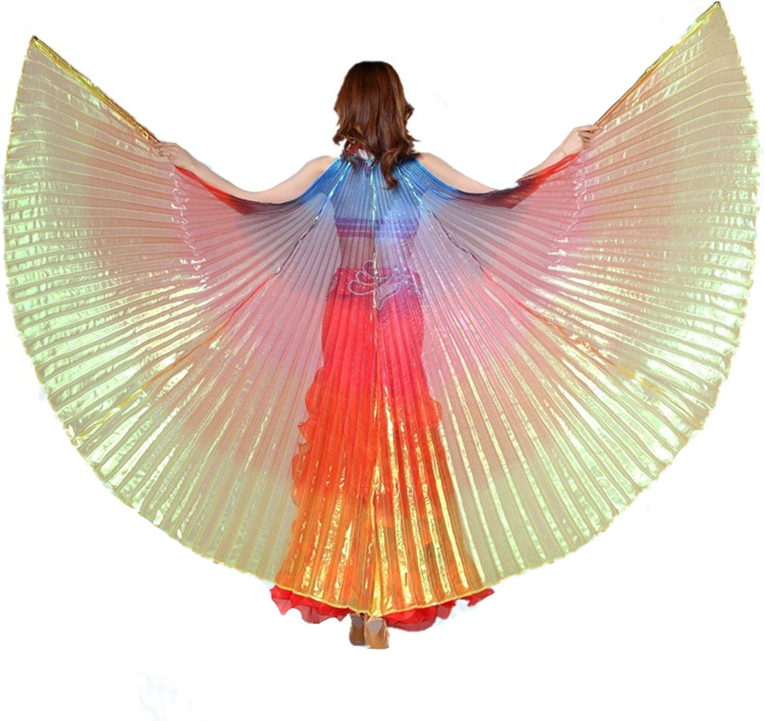 Belly Dance Costumes wings,Performance Props,Women's Belly Dance Wings Adults Wings Angel Wings with Storage Bag Telescopic Stick Butterfly Wings Indian Dance Belly Dancing Costume,D ( Color : C )(A)