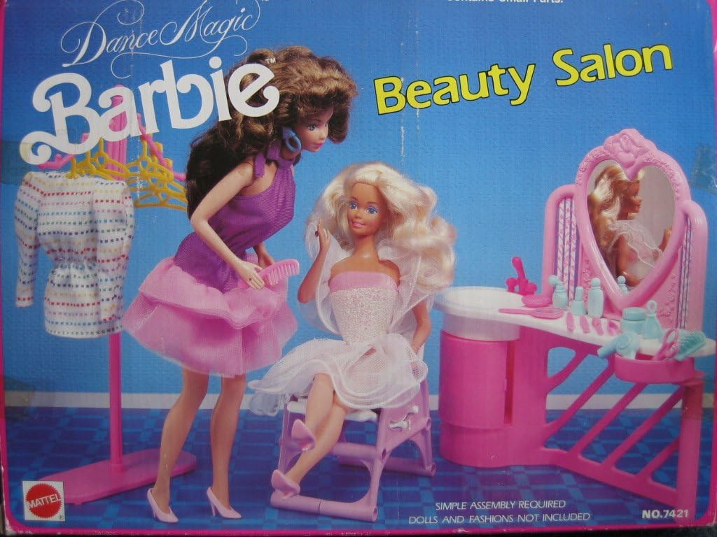 Barbie Dance Magic BEAUTY SALON Playset w Vanity & Accessories! (1989 Arco Toys, Mattel)