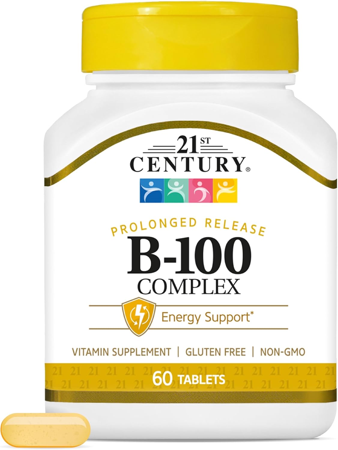 21st Century B-100 Complex Prolonged Release Tablets, Energy, 60 Count