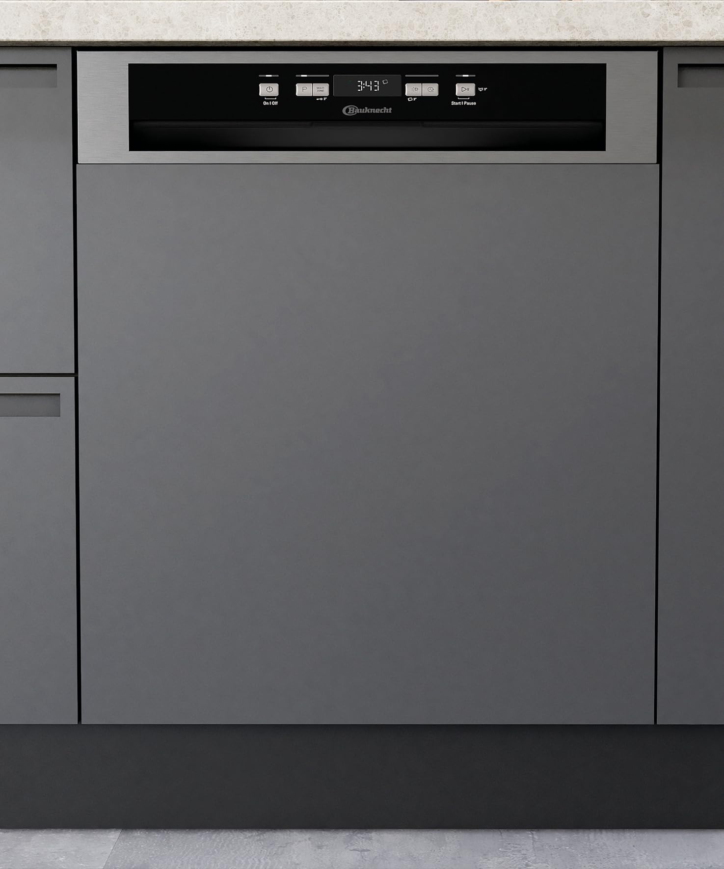 Bauknecht BKSV2 PAN Integrierbarer Geschirrspüler /60 cm/ActiveDry – automatisches Türöffnungssystem/MultiZone – separates Ober- oder Unterkorbspülen/Startzeitvorwahl/Vollwasserschutz/Edelstahl