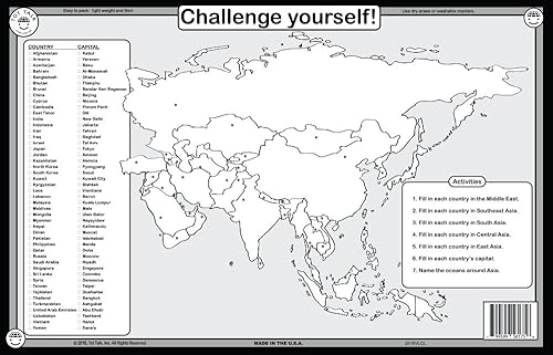 Miniatura 2 de Tot Talk Map of Africa Kids - Mantel individual educativo para niños, colección Part of Our World con actividades en la parte posterior, manteles