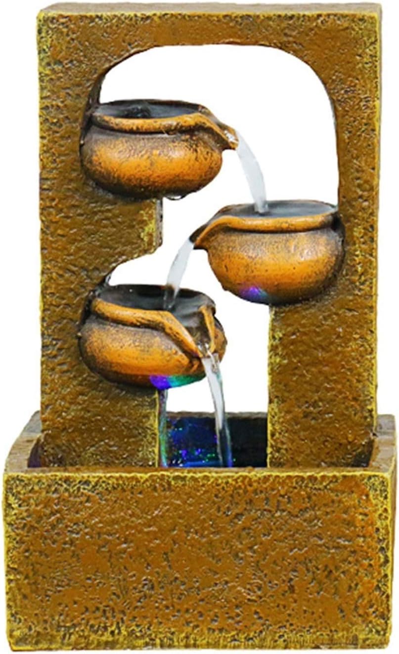 Tabletop Fountain Indoor and Outdoor Decorative Fountain Relaxation Desktop and Tabletop Fountain with Water Pump for Home Office Garden Terrace, 9.8" Height Desktop Fountain