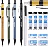 YISAN Metal Mechanical Pencil Set 0.5 & 0.7mm,Automatic Pencil,Propelling Pencil Lead Pencils 4 PCS with Erases and HB Lead Refills for Writing,Skeching,Drawing,70733
