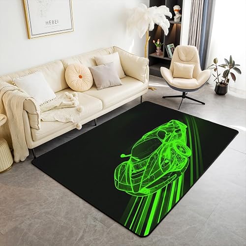 Feelyou Racing Car Living Room Rugs for Area Rug for Kids Boys Teens