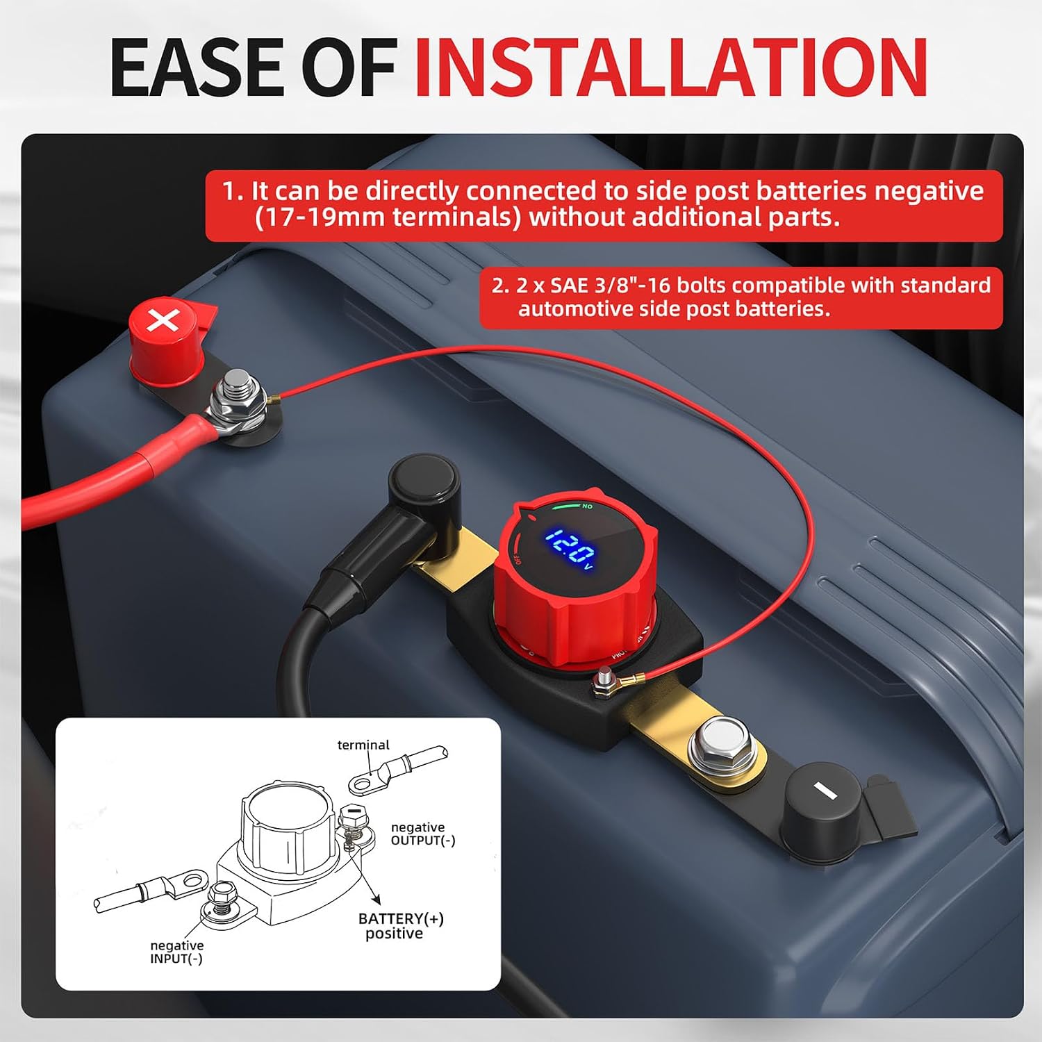 Digital Battery Disconnect Switches for Over Discharge Protect in Car Recreational Vehicle & Boat Use Anti Erosion