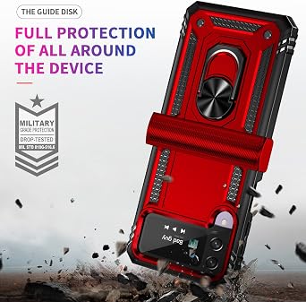 ONOLA Compatible with Samsung Galaxy Z Flip 4/3 Case with Hinge Protection and 360Rotate Ring Magnetic Kickstand Heavy Duty Protective Case for Galaxy Z Flip 3/4 (Red)