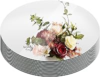 Suwimut 12-Pack 12 Inch Round Glass Mirror Trays for Wedding Centerpieces, Candle Plates, Crafts, Party & Wall Decor