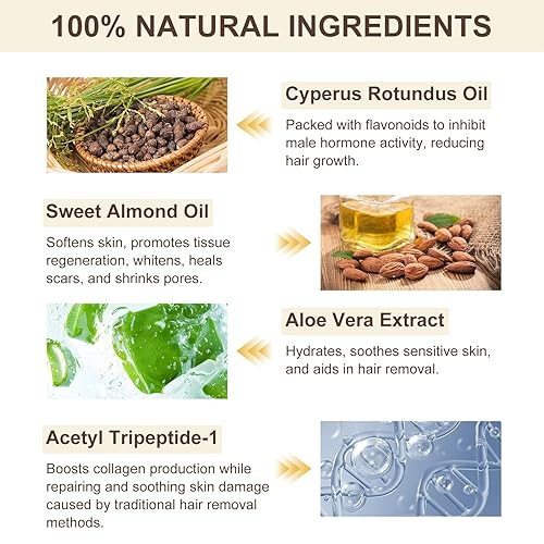 Miniatura 2 de WHLH & WELL-BEING Aceite Cyperus Rotundus para depilación, aceite natural 100% puro para el cuidado de la piel y el cabello, apoya la humedad de la