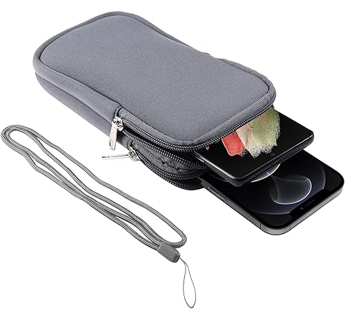 Miniatura 5 de Soporte de clip para cinturón de teléfono celular para hombre, funda de nailon multiusos con correa para el hombro y tarjetero, bolso para cinturón