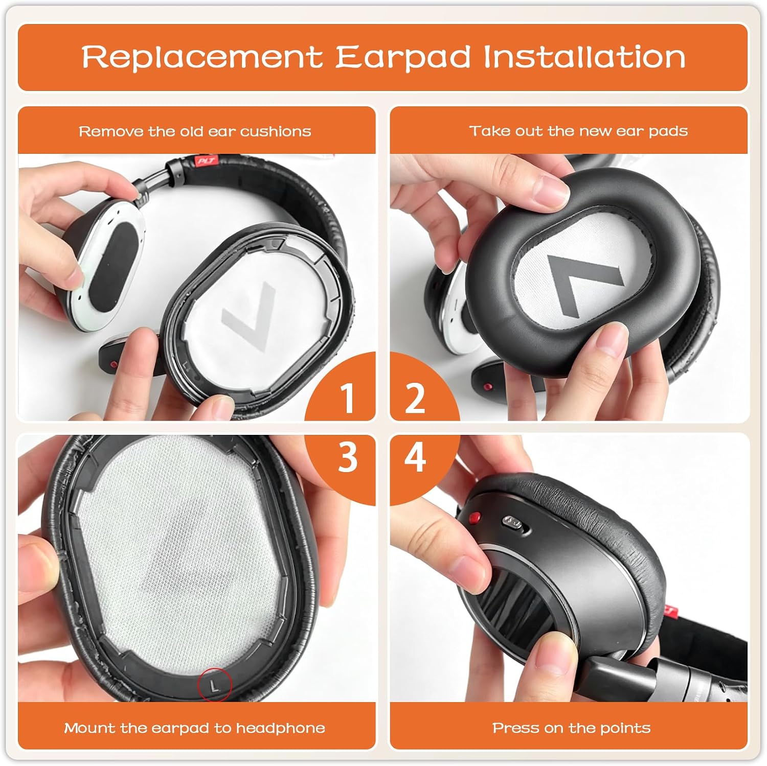 Replacement Ear Pads for Plantronics BackBeat Pro 2-Brown image 5