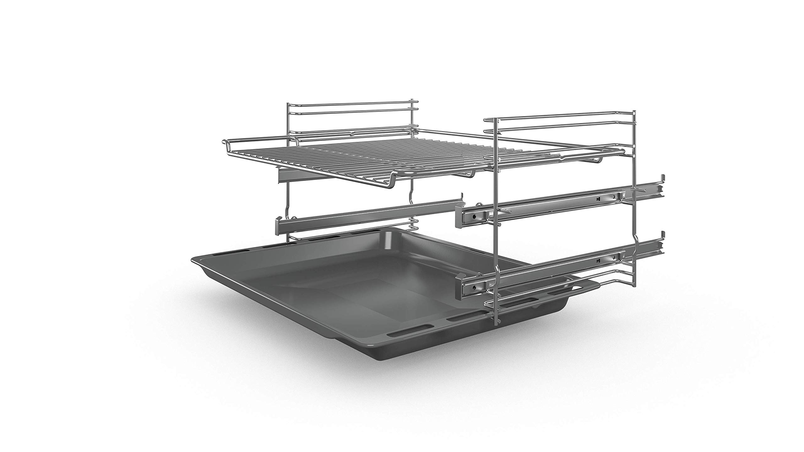 Bosch HKR39C250 Série 4 Cuisinière électrique 60 cm de large, EcoClean Direct, 3D air chaud cuisson à 3 niveaux, contrôle de l'écran LED, zone de cuisson extensible pour grande batterie de cuisine
