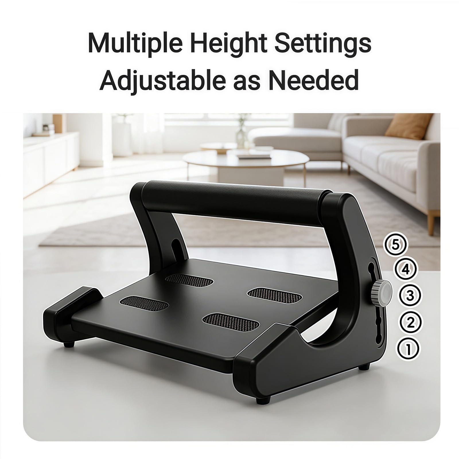 Reposapiés Multiángulo Regulable, Taburete Ergonómico Bajo Escritorio