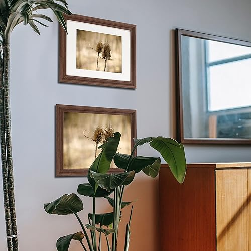 Vista 55 de GraduationMall Marcos de fotos de madera de 4 x 6, vidrio real, marcos de fotos para pared o mesa, juego de 2 Roble