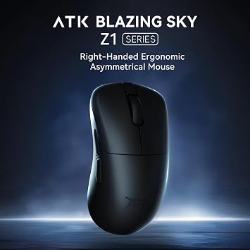 ATK Blazing Sky Z1 Wireless Gaming Mouse, PAW3950 Sensor, 8KHz Polling, Optical Switches, nRF52840, 57g Ergonomic, 2.4G/USB-C, 500mAh Battery (Z1 Ultra, White)