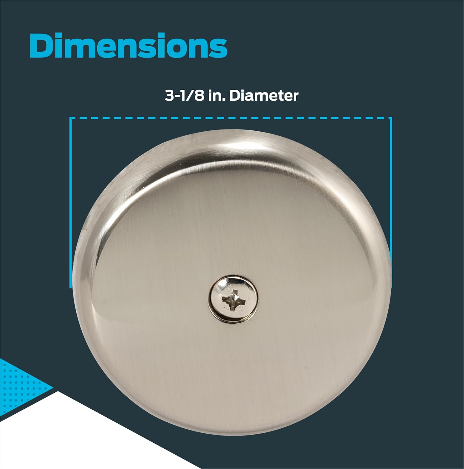 Eastman Single Hole Overflow Face Plate with Brass Screw, PVD Brushed Nickel, 35202