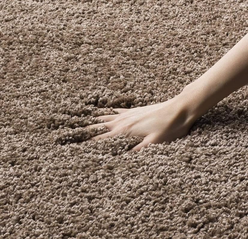Image of Polyester Fluffy Fur Rugs & Modern Shaggy Floor Carpets for Living Room,Sofa Area,Hall,Kids Room,Guest Room | Elegent Bedside Runners for Besdroom(2x6 Feet Beige)