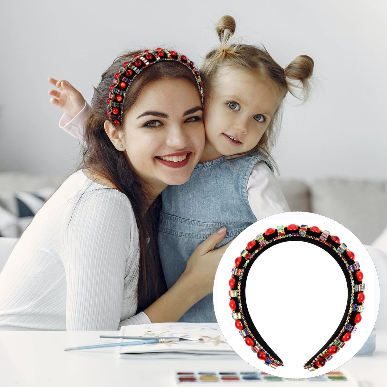 VICASKY Cerchietto per Capelli Strass Copricapo Retrò Ornamenti Accessori per Costumi da Festa Decorazioni per Capelli