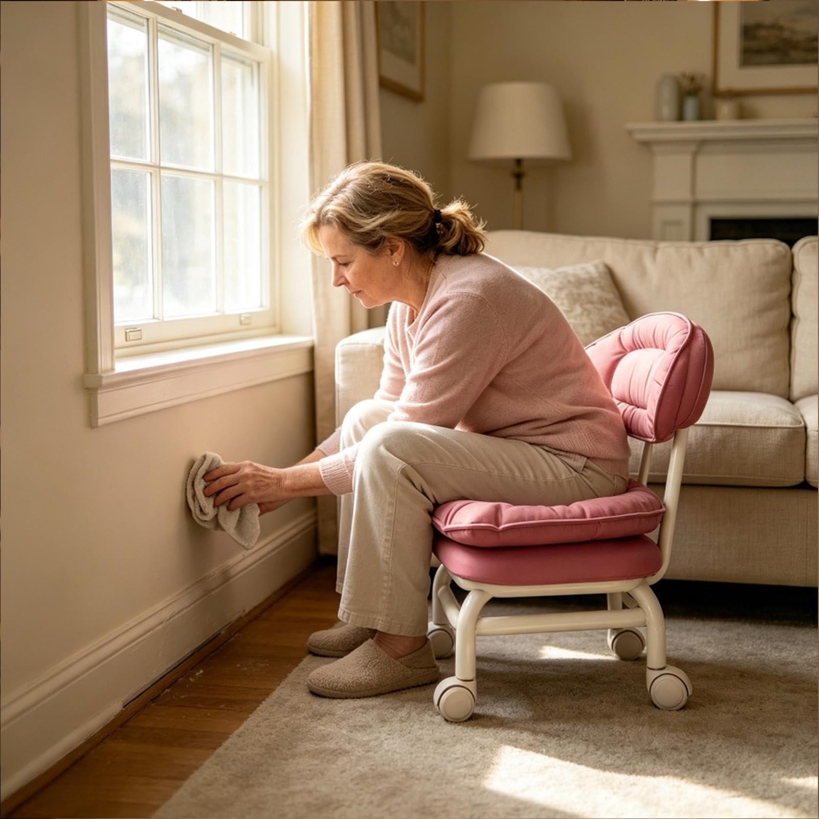 Tabouret roulant avec - Chaise pivotante avec roulettes
