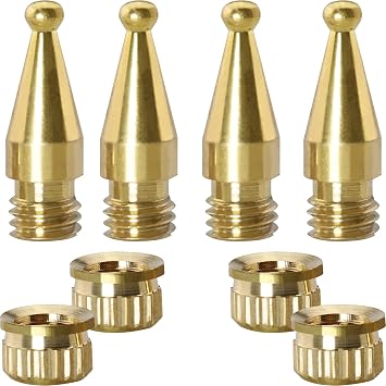 Spike MEETOOT 4Set M8 Golden Copper Shockproof Speaker Stand Base and Feet Pads for Amplifier, CD, DVD, Turntable, Recorder, Chassis, Instrument