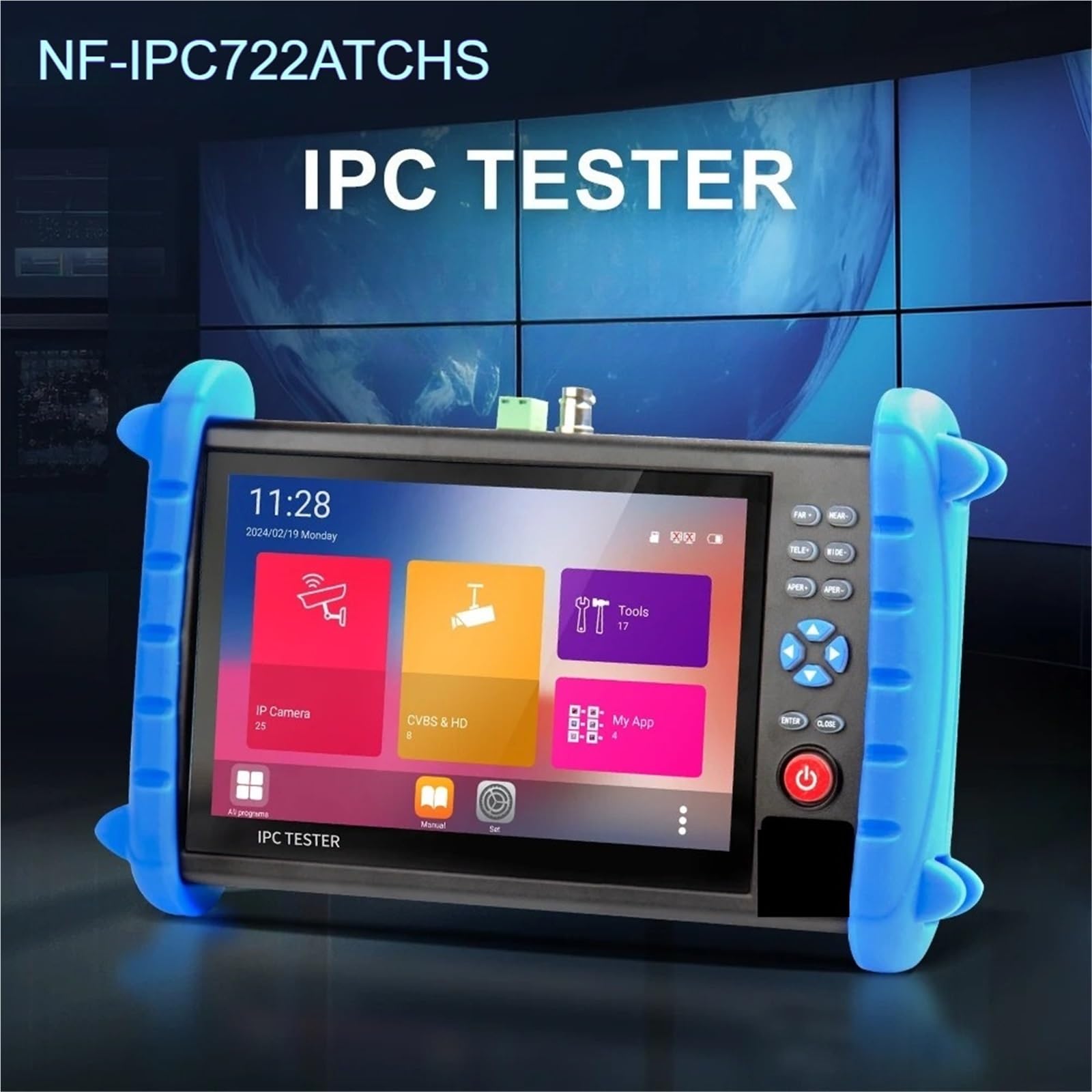 Tester per cavi, NF-722 4K 8K HDMI VGA PoE Monitor CCTV Tester IP Camera AHD Mini 7 pollici CFTV Cable Strumento IPC722 ATCHS,per la casa