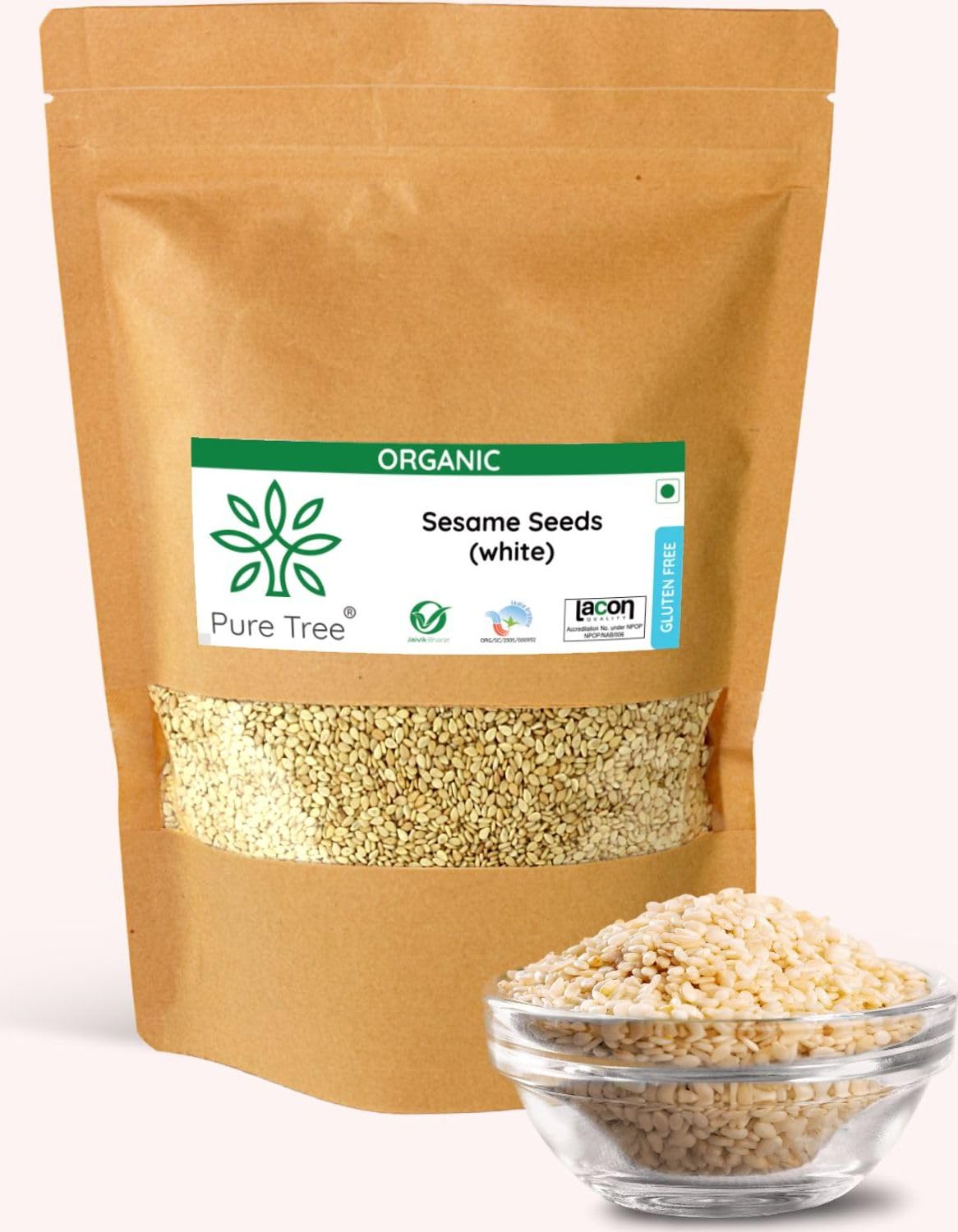 Pure Tree Certified Organic White Sesame Seeds (White Til) | 400 g | Sesame Seeds | Til, Ellu, Gingelly Seeds Plant Protein | White Till Seed For Eating (B0C6ZV6N3L) Amazon Price History, Amazon Price Tracker
