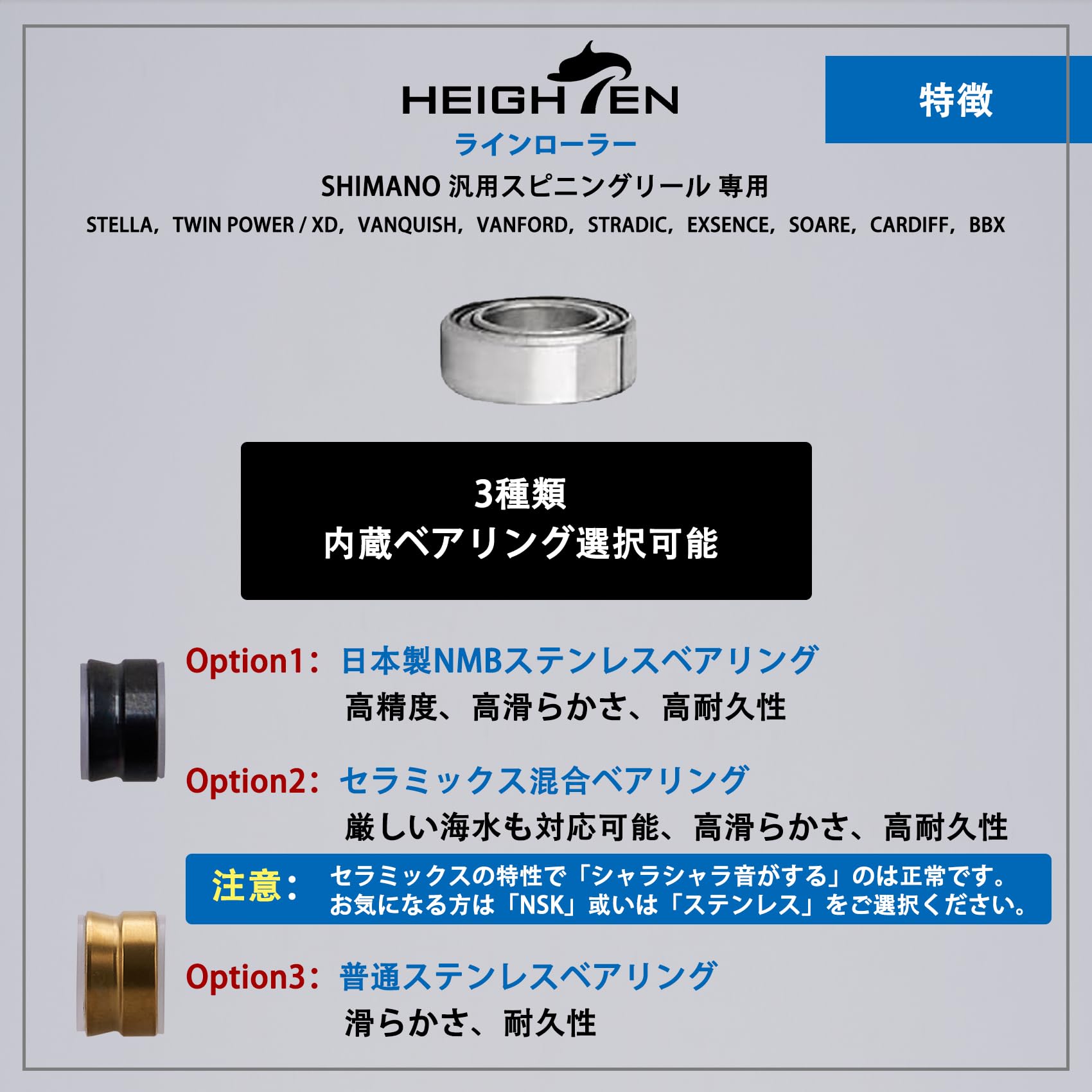 Amazon | HEIGHTEN ラインローラー チタン製 シマノ スピニングリール