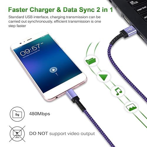 Miniatura 9 de Samsung - Cable de carga rápida tipo C, cable de alimentación de teléfono Android de 6 pies para Samsung Galaxy A23A15 5GA14 5GA54A53S24S23