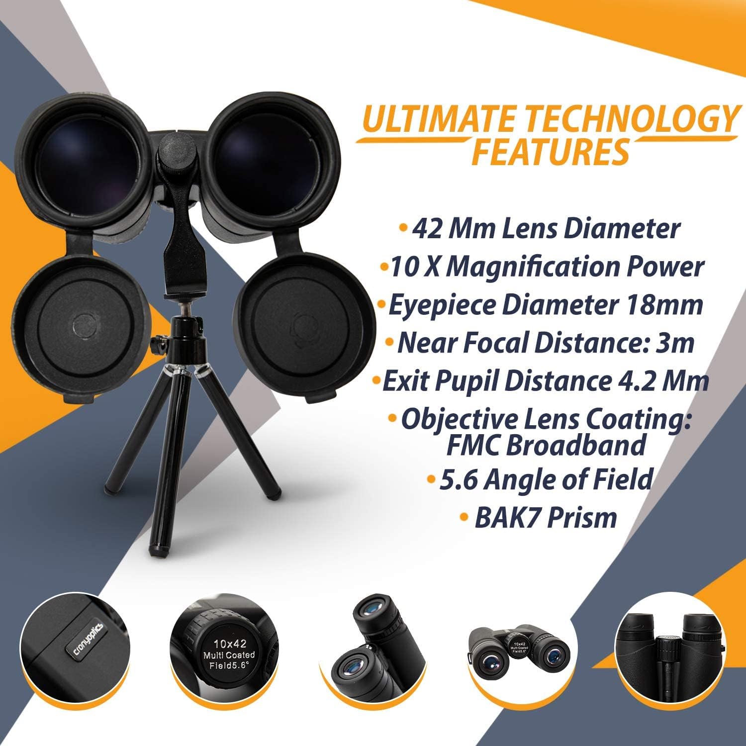 Professional Binoculars for Bird Watching – Premium Bird Watching Binoculars for Adults - Lightweight Binocular kit for Birding - 10x42 Long Range and High Powered Binoculars