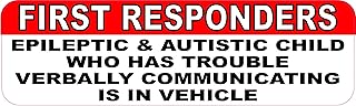 StickerTalk Epileptic and Autistic Child in Vehicle Magnet, 10 inches by 3 inches