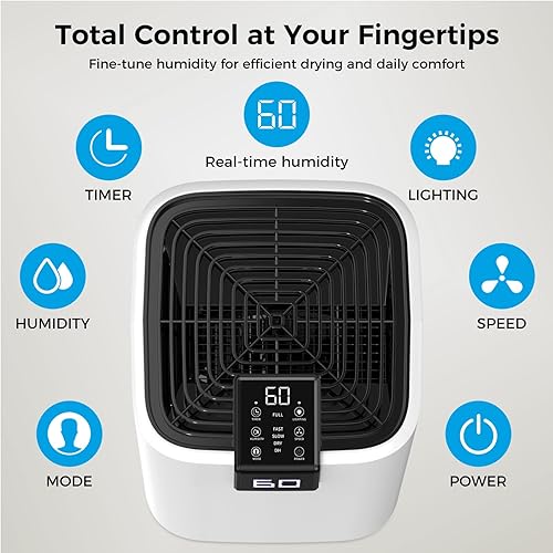 Miniatura 6 de Deshumidificador de 4,000 pies cuadrados para sótano y hogar, 45 pintasdía con manguera de drenaje de 4.9 pies, potente eliminación de humedad