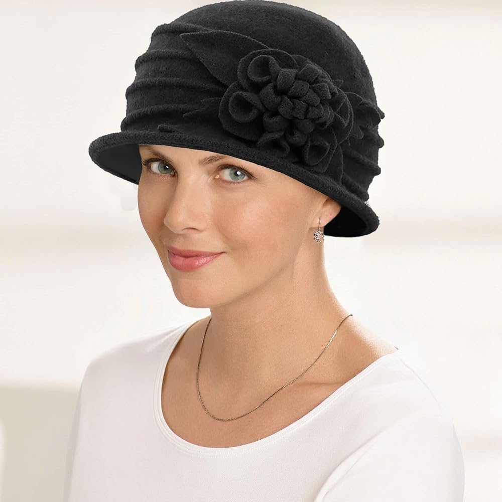 Buywis Damen Filz Cloche Bowler Hut Mit Schleife Fe Produktbild-Vorschau 9