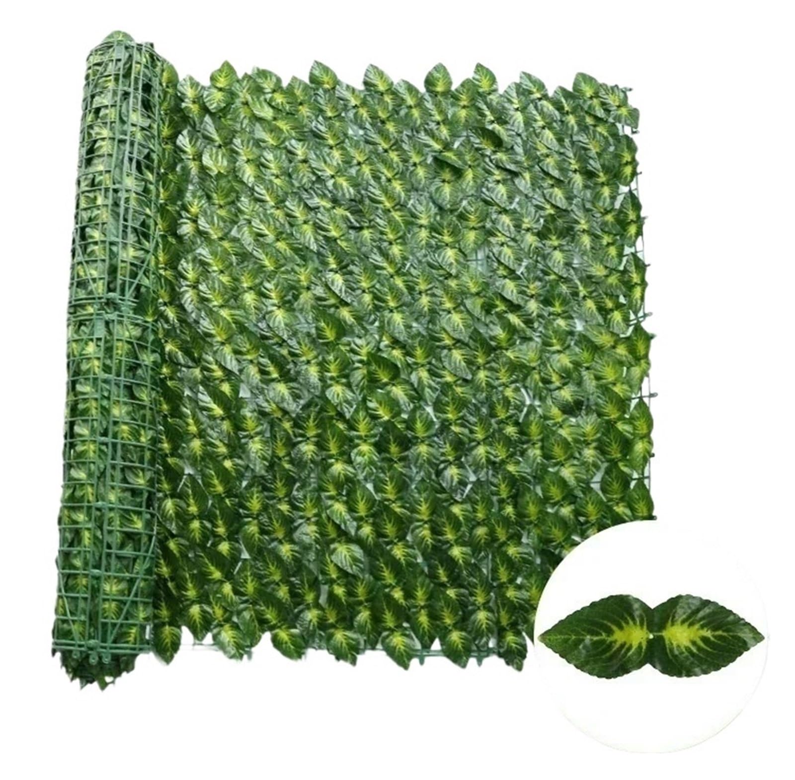 Artificial Leaf Privacy Fence Screen Fake Hedge Panels Balcony Ivy Leaves for Wall Garden Patio Decor(WL-CY-LS,50X300CM)
