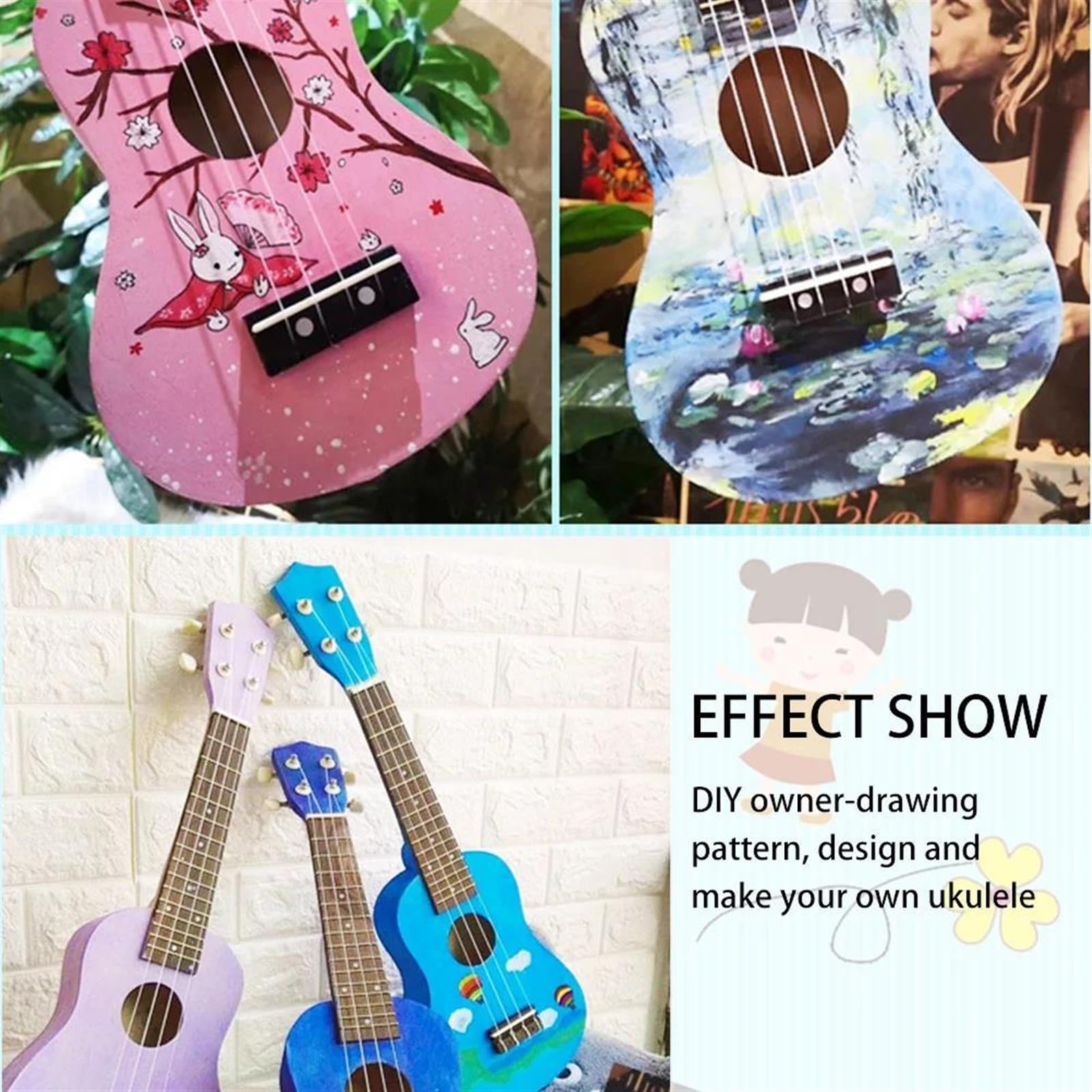 Ukulele per principianti Kit Di Materiali Per Ukulele Kit Di Strumenti Domestici Per Pittura A Colori Fai-da-te Creativi Fatti A Mano