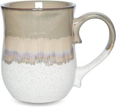 Bosmarlin Large Ceramic Coffee Mug, 20 Oz, Big Tea Cup for Office and Home, Dishwasher and Microwave Safe20 Oz, Brown Grey