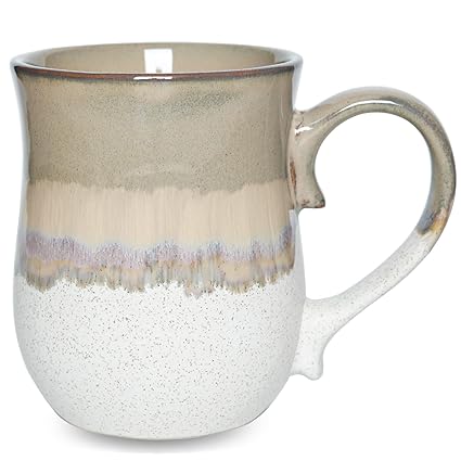 Bosmarlin Large Ceramic Coffee Mug, 20 Oz, Big Tea Cup for Office and Home, , Dishwasher and Microwave Safe (Pink, 1) - ? (20 Oz, Brown Grey)