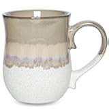 Bosmarlin Large Ceramic Coffee Mug, 20 Oz, Big Tea Cup for Office and Home, Dishwasher and Microwave Safe(20 Oz, Brown Grey)