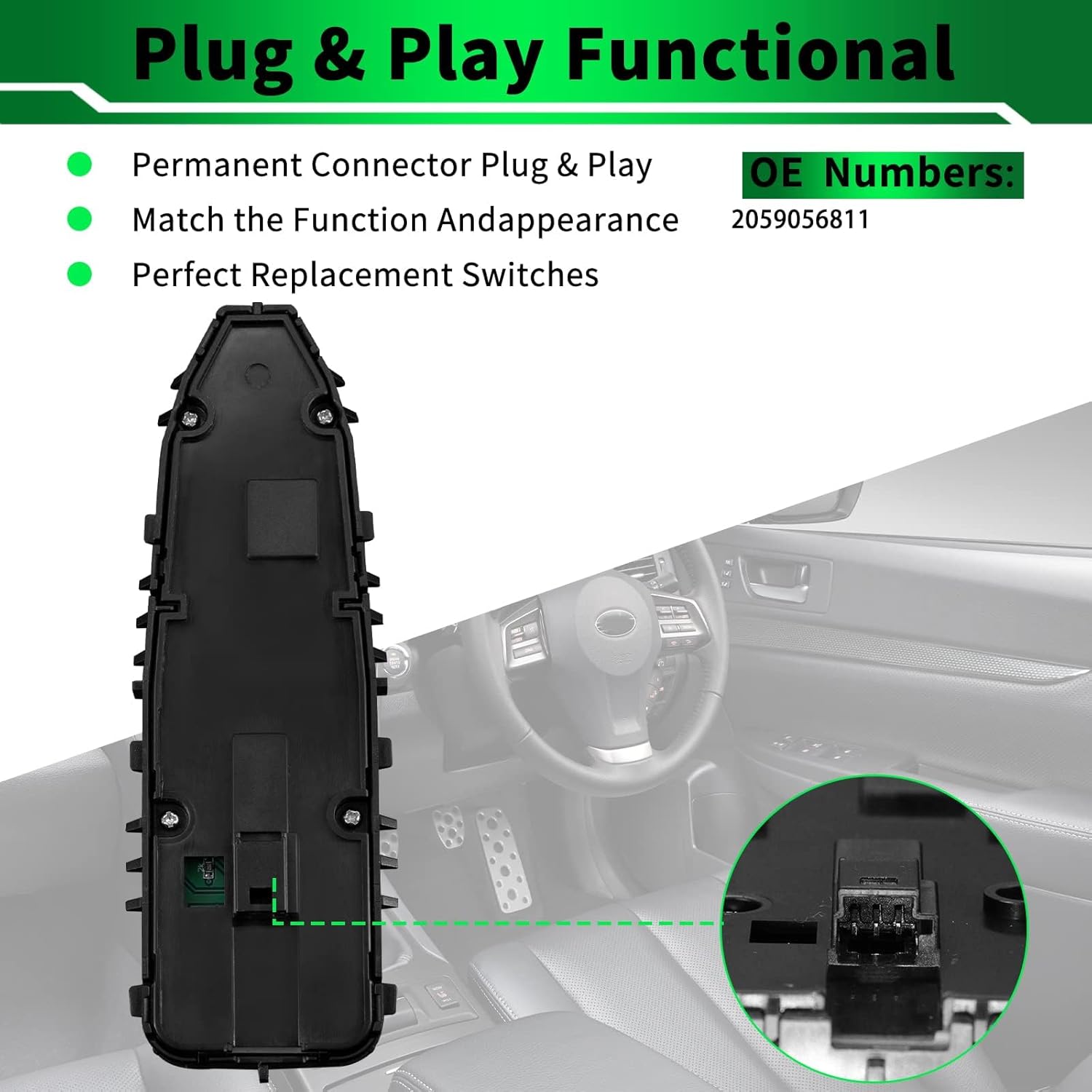 Power Window Switch 2059056811 Front Driver Side Master Switch Fits for:-Mercedes Benz GLC300 GLC43 AMG C43 AMG C63 AMG C63 AMG S C300 C350e 2015 2016 2017 2018