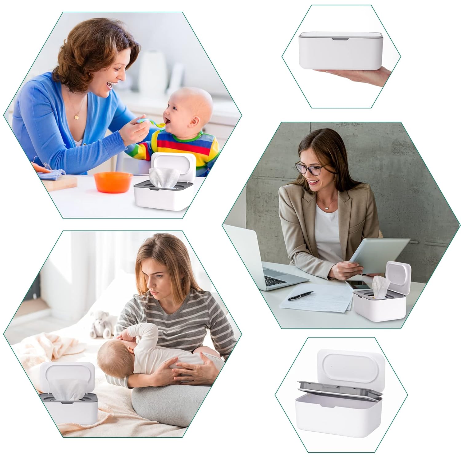 Baby Wipes Dispenser，Baby Wipes Case Holder Keeps Diaper Wipes Fresh Non-Slip Wipe Container Three-Layer Seal Design : Baby