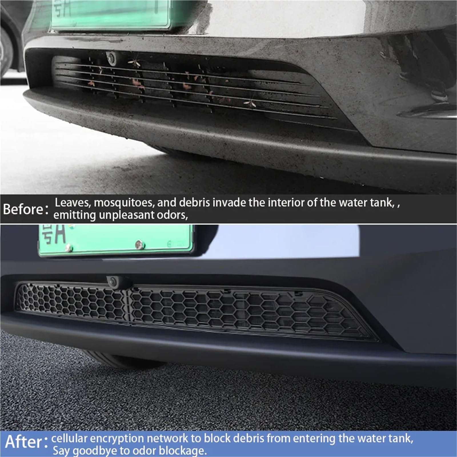 kratka chłodnicy Pasuje do Tesla Model Y Juniper 2025 Przedni zderzak Grill Siatka Wlot powietrza Osłona kratki Ochraniacz Anty owady osłona chłodnicy silnika osłona